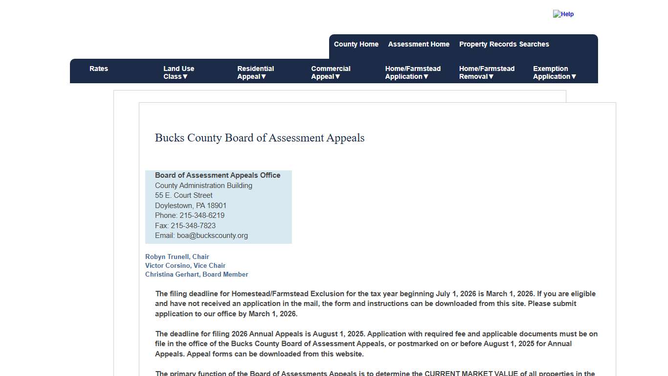 Bucks County, Pennsylvania Board of Assessment