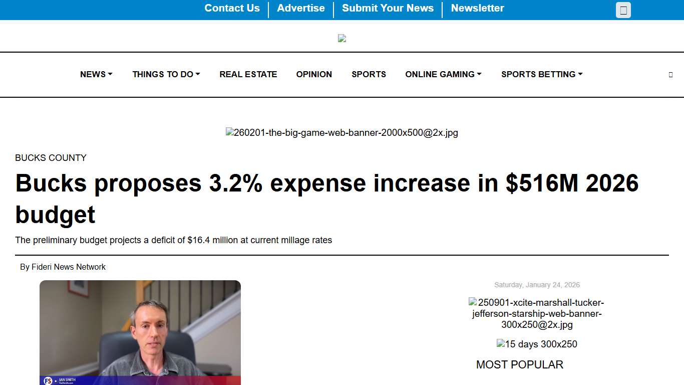 Bucks proposes 3.2% expense increase in $516M 2026 budget - Central Bucks News