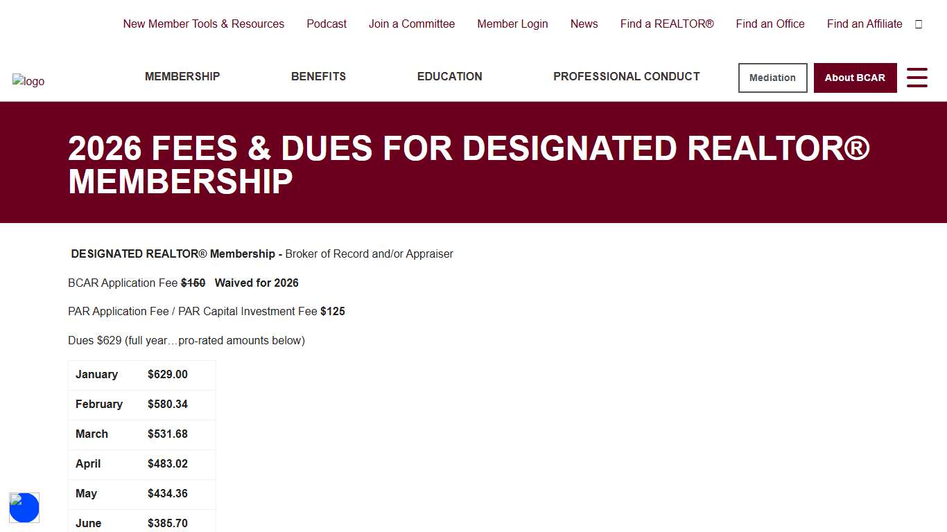 2026 FEES & DUES FOR DESIGNATED REALTOR® MEMBERSHIP - Bucks County Association of Realtors