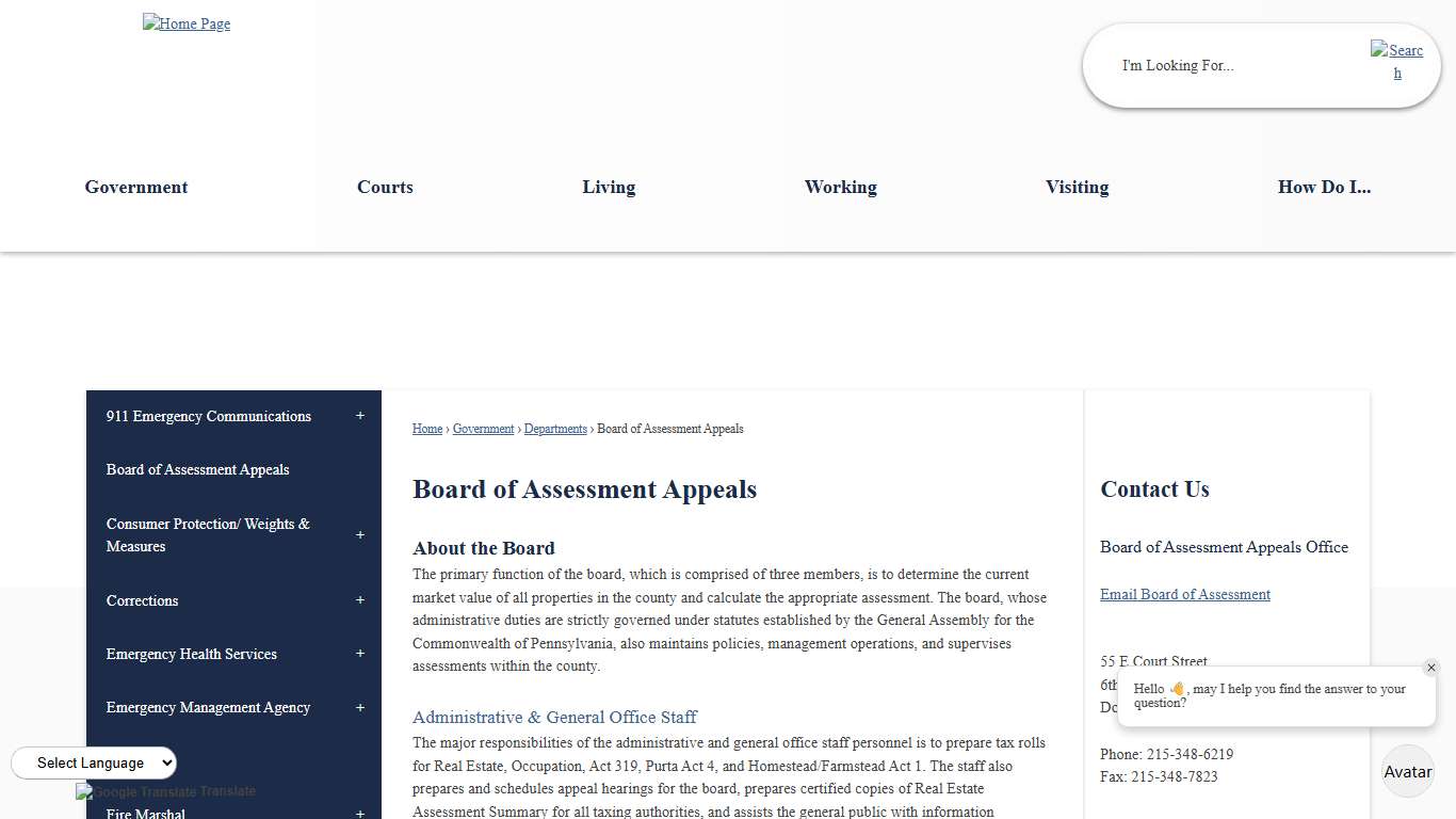 Board of Assessment Appeals Bucks County, PA